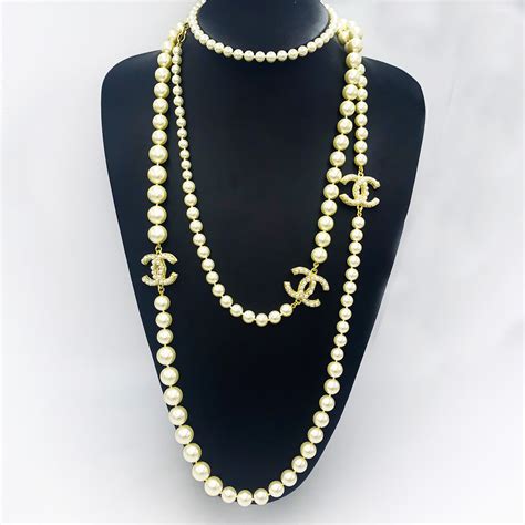 cc chanel necklace|chanel pearl necklace price list.